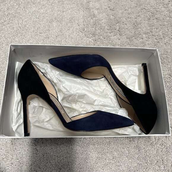 Manolo Blahnik Tayler D'Orsay BB Pumps Sz 35 / 5 Black to Navy Ombre New in Box - Picture 16 of 16